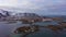 Fredvang Bridge and Village. Lofoten Islands, Landscape of Norway. Aerial View