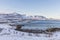 The Fredvang bridges connect the islands FlakstadÃ¸ya and MoskenesÃ¸ya during winter in Lofoten, Norway