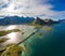 Fredvang Bridges Panorama Lofoten islands