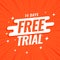 free 14 days trial orange background in modern style