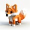 Free 3d Model Of A Fox In Pixel Art Style