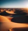 Free AI generated photo desert landscape with clear sky and dunes