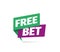 Free bet vector icon. Isolated sticker for gamble or sport betting.