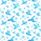 Free birds flying seamless pattern minimal watercolor painting