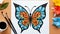 Free Butterfly Coloring App For Kids: Dark Orange And Turquoise Theme