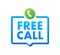 Free call. Information technology. Telephone icon. Customer service. Vector stock illustration.