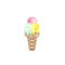 Free colorful balls of fruits ice-cream in in a waffle cup, EPS 10
