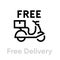 Free Delivery Bike icon. Editable line vector.