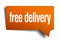 Free delivery orange speech bubble