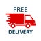 Free delivery sign, fast shipping service icon â€“ vector