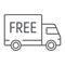 Free delivery thin line icon, e commerce