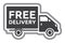 Free delivery truck - free shipping label