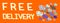 Free delivery written in english language with many delivery trucks on a orange background