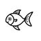 Free Download: Little Fish Drawing In Dark White And Dark Black Style