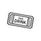 Free Drink Ticket Outline Flat Icon on White