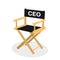 Free, empty and vacant chair for CEO and chief executive officer