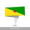 Free French Guiana Country flag. Paper origami banner