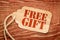 Free gift sign - paper price tag