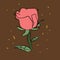 Free hand drawing of rose flower. hand drawn roses flower shape