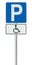 Free Handicap Disabled Parking Lot Road Sign, Isolated Handicapped Blue Badge Holders Only, White Traffic P Notice, Vertical Pole