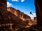 Free-hanging Rappel into Arches National Park canyon in Southern Utah desert