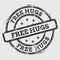 Free hugs rubber stamp on white.