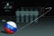 Free kick infographic with Russia soccer ball