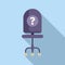 Free manager chair icon flat vector. Search candidate