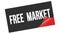 FREE  MARKET text on black red sticker stamp