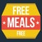 free meals label. Vector illustration decorative design