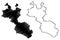 Free municipal consortium of Caltanissetta Italy, Italian Republic, Sicily region map vector illustration, scribble sketch