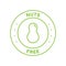 Free Nut Green Circle Stamp. Avoid Food Allergy on Peanut Line Icon. 100 Percent No Contain Peanut Label. Free Nuts