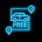 free pick up and drop off neon glow icon illustration