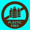Free Plastic Icon. Plastic free. No BHA, sign. Icon or stamp with text
