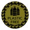 Free Plastic Icon. Plastic free. No BPA, symbol for design, presentation, website or apps elements. Biodegradable sign. Round