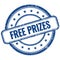 FREE PRIZES text on blue grungy round rubber stamp