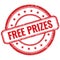 FREE PRIZES text on red grungy round rubber stamp