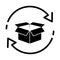 Free product return icon. Delivery box with arrows