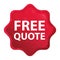 Free Quote misty rose red starburst sticker button