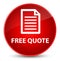 Free quote (page icon) elegant red round button