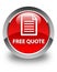 Free quote (page icon) glossy red round button