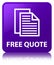 Free quote purple square button