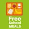 Free school meals served here vector illustration