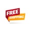 Free shipping isolated vector icon. Delivery service pointer. Sticker of cargo services
