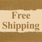 Free shipping message written paper with cardboard border
