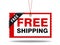 Free shipping shopping tag 3d illustration