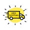 Free shipping truck hand drawn outline doodle icon.
