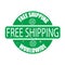 Free shipping wordwide rubber green stamp isolated on white background