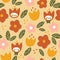 Free Simple Flat Pastel Flower Fairy Illustration Vector Pattern Background