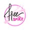 Free spirit - simple inspire and motivational quote. Hand drawn beautiful lettering.
